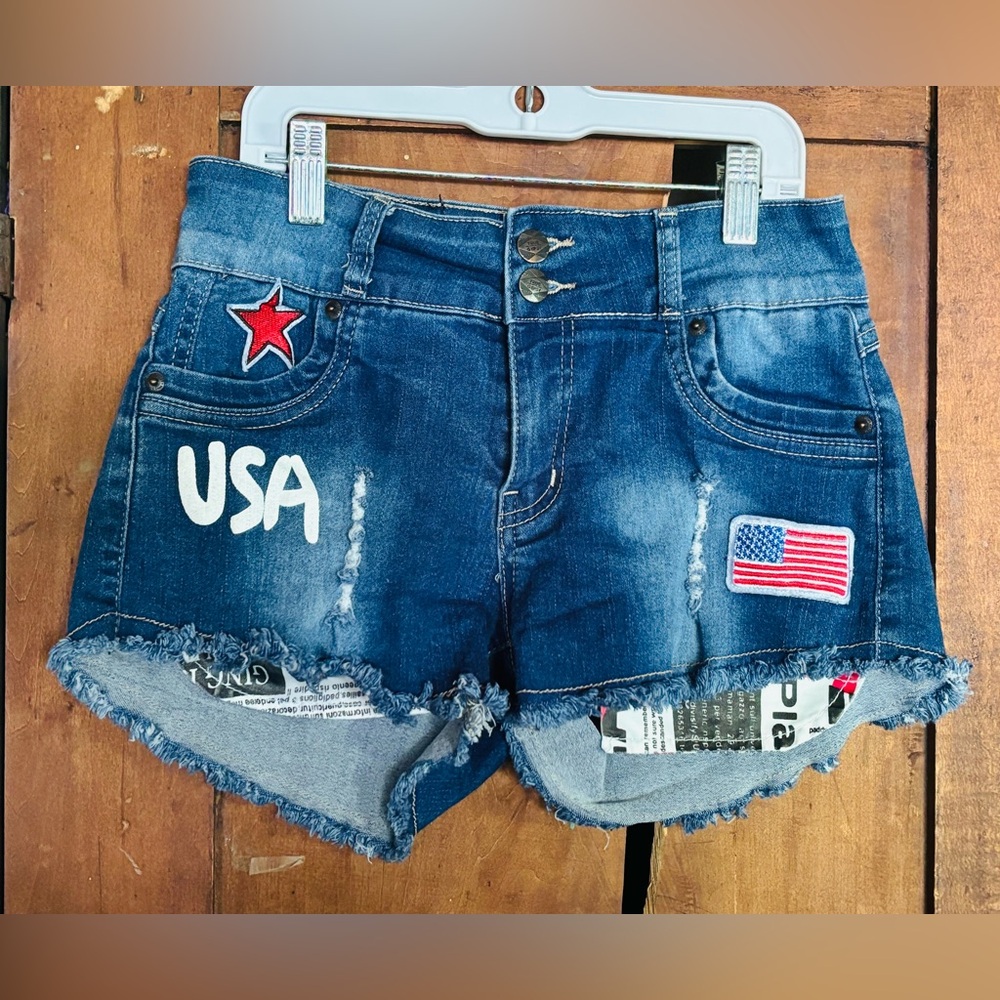True Gypsy Original Denim w USA Patch Women's Shorts Sz 3 🔥 Girl Summer EXC